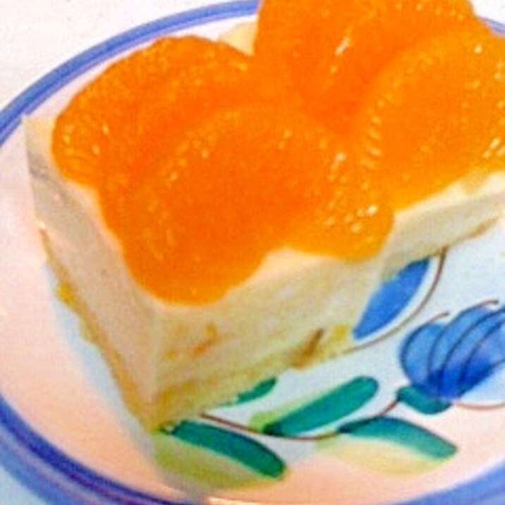 みかん缶のレアチーズ風ヨーグルトケーキ